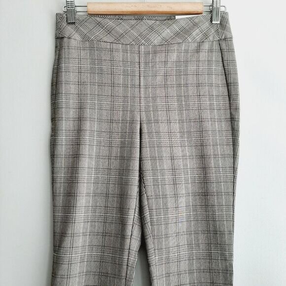 CAMBER & GRACE Ankle Legging Slim Leg Pull-on Stretch Grey Plaid Pants Sz S - Picture 3 of 12